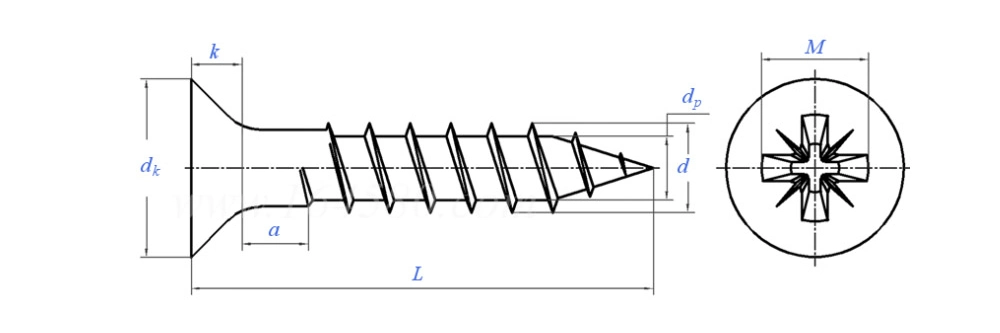 Countersunk Csk Flat Head Zinc Plated Carbon Steel Pozidirv Furniture Hardware Chipboard Screw Made in China